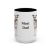 15oz Mutt Dog Dad Mug, Black, front view