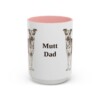 15oz Mutt Dog Dad Mug, Pink, front view