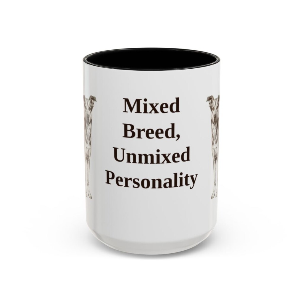 15oz Funny Mutt Mug, Black, front view