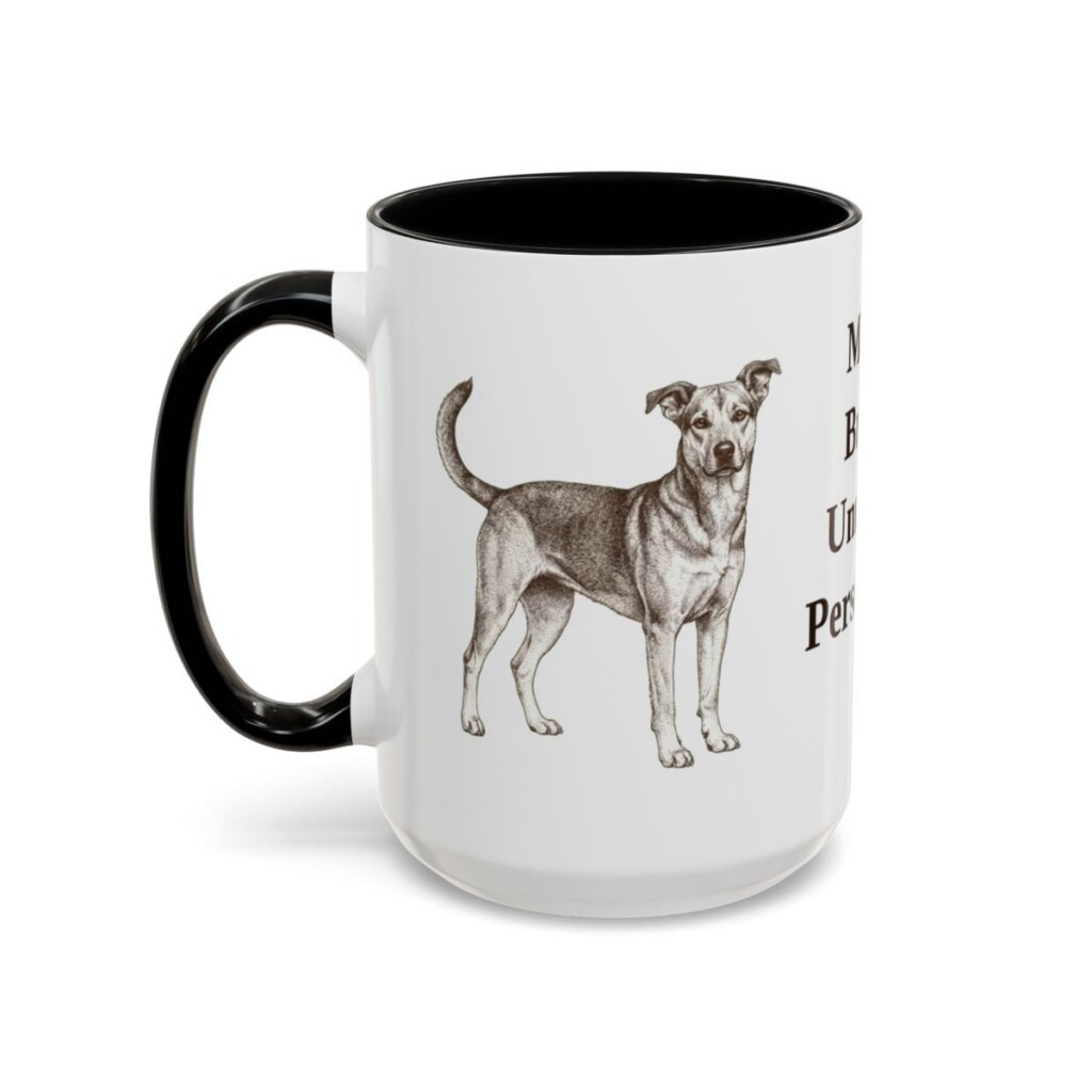 15oz Funny Mutt Mug, Black, left side view