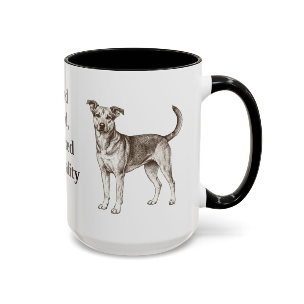 15oz Funny Mutt Mug, Black, right side view