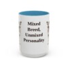 15oz Funny Mutt Mug, Light Blue, front view
