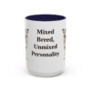 15oz Funny Mutt Mug, Navy, front view