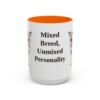 15oz Funny Mutt Mug, Orange, front view