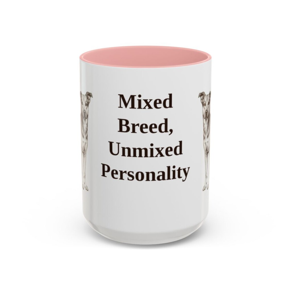 15oz Funny Mutt Mug, Pink, front view