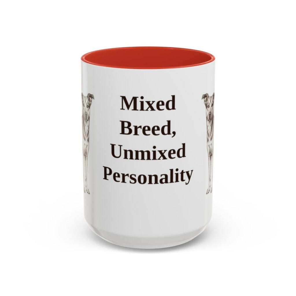 15oz Funny Mutt Mug, Red, front view