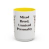 15oz Funny Mutt Mug, Yellow, front view