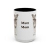 15oz Mutt Dog Mom Mug, Black, front view
