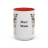 15oz Mutt Dog Mom Mug, Red, front view