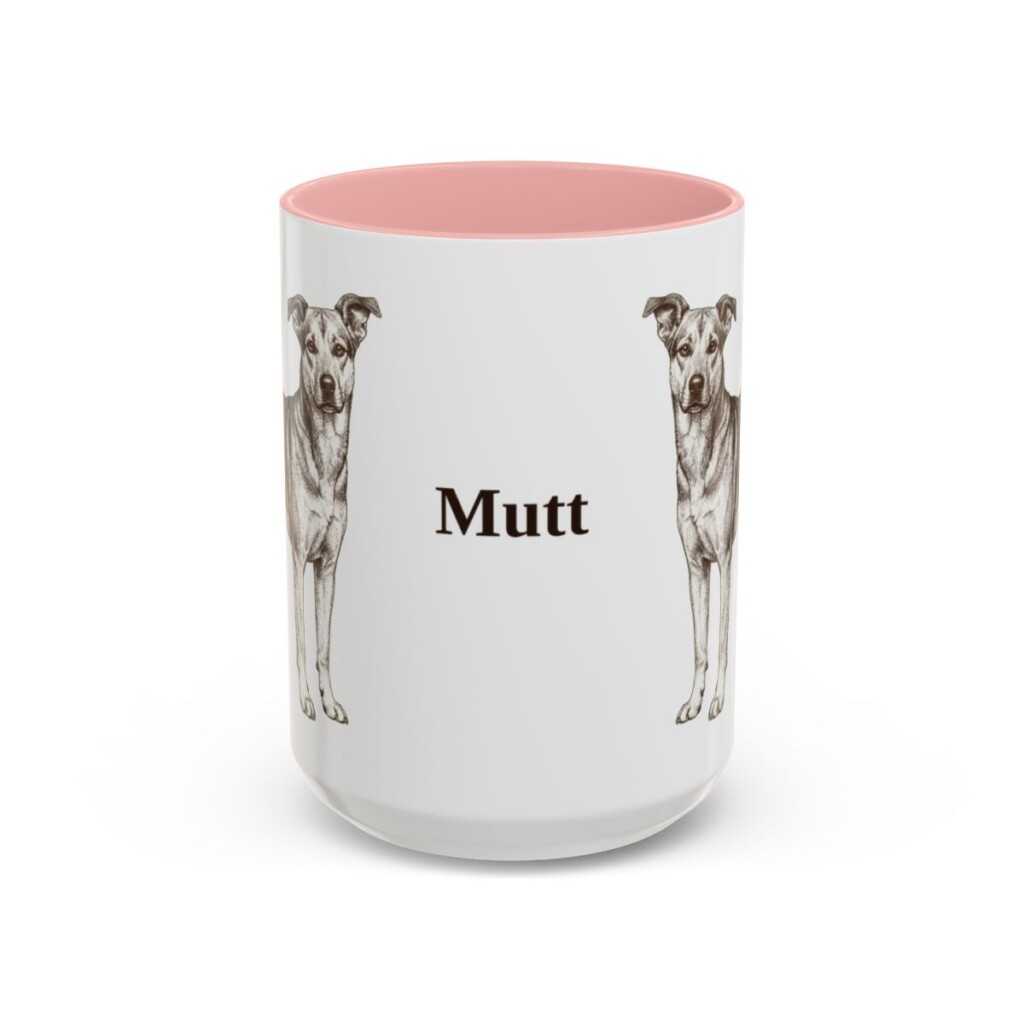 15oz Mutt Mug, Pink, front view