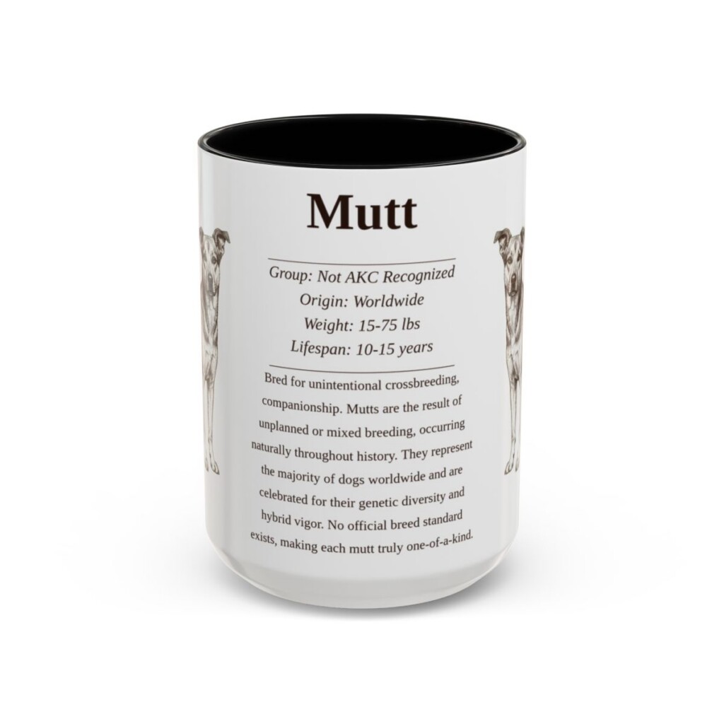 15oz mutt mug, Black