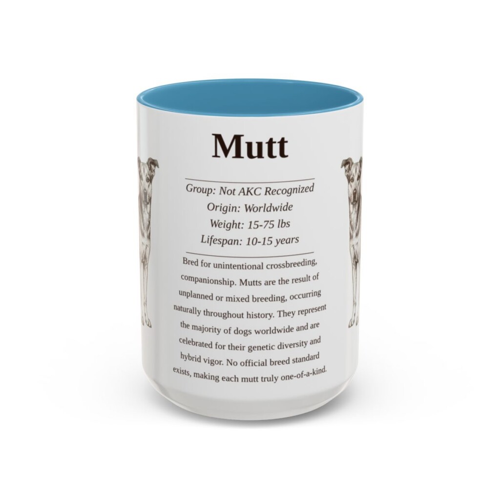 15oz mutt mug, Light Blue