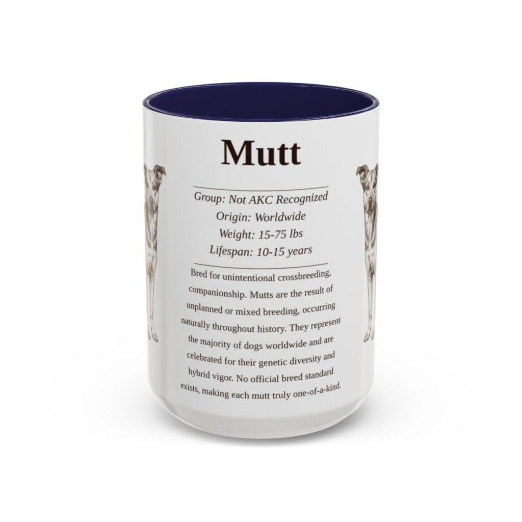 15oz mutt mug, Navy