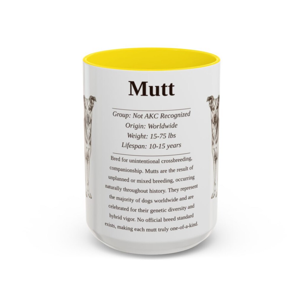 15oz mutt mug, Yellow
