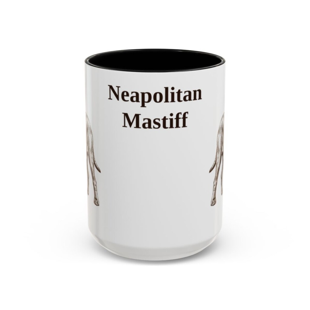 15oz Neapolitan Mastiff Mug, Black, front view