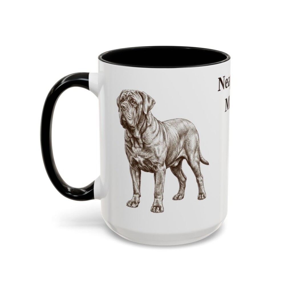 15oz Neapolitan Mastiff Mug, Black, left side view