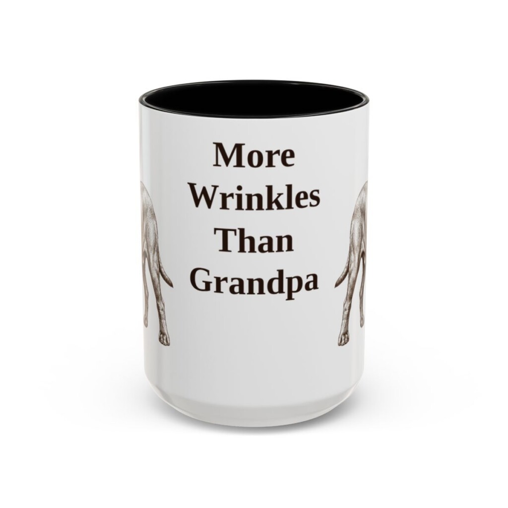 15oz Funny Neapolitan Mastiff Mug, Black, front view