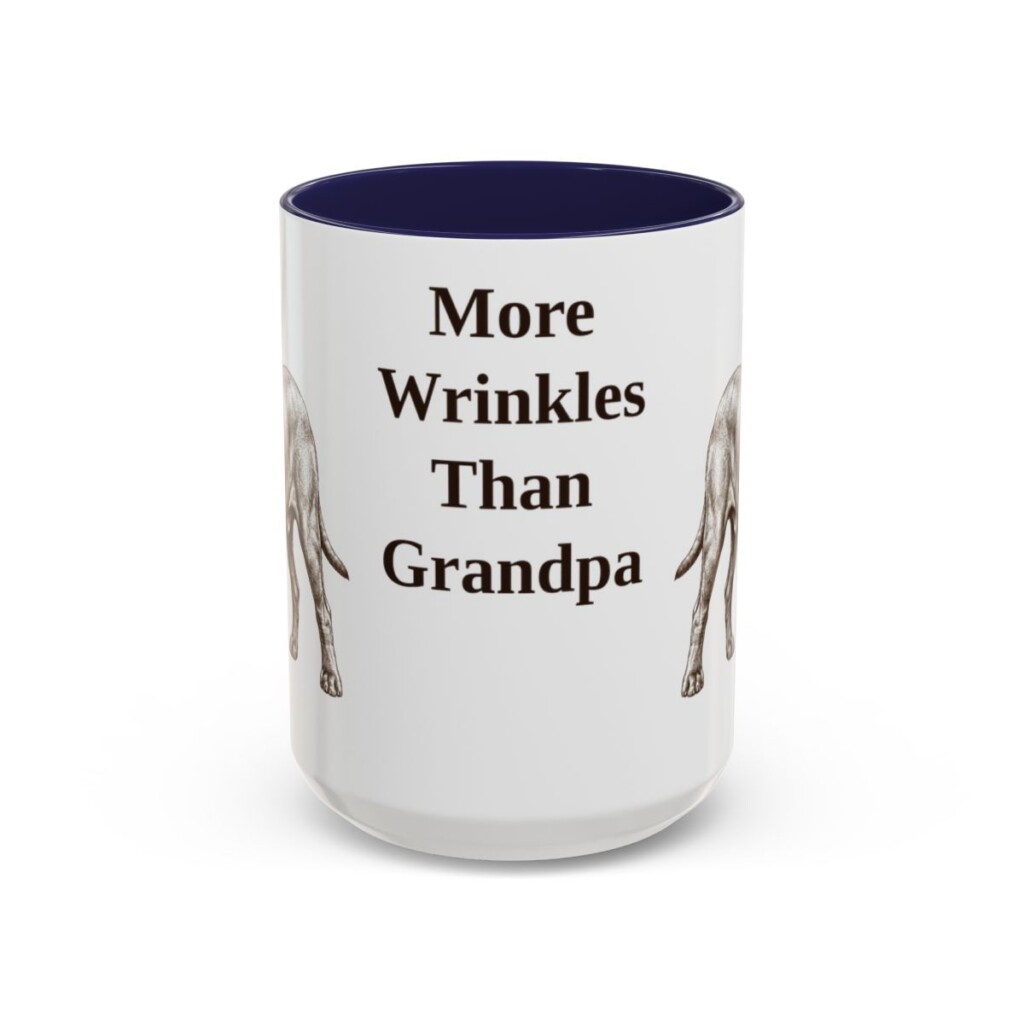 15oz Funny Neapolitan Mastiff Mug, Navy, front view