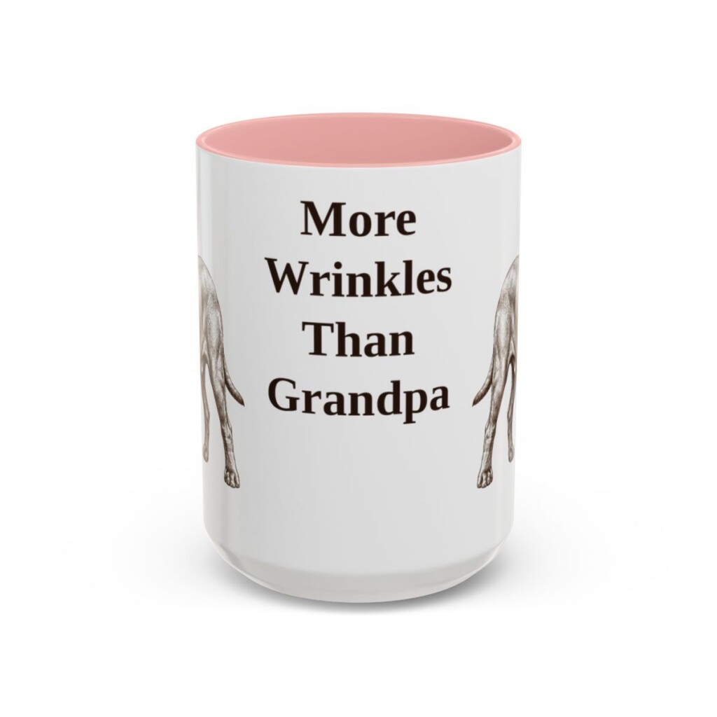 15oz Funny Neapolitan Mastiff Mug, Pink, front view