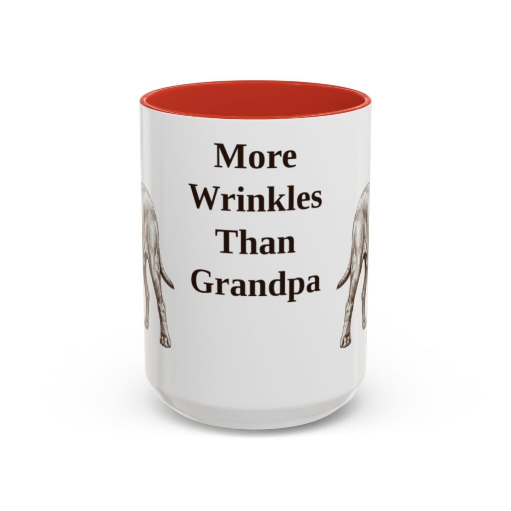 15oz Funny Neapolitan Mastiff Mug, Red, front view