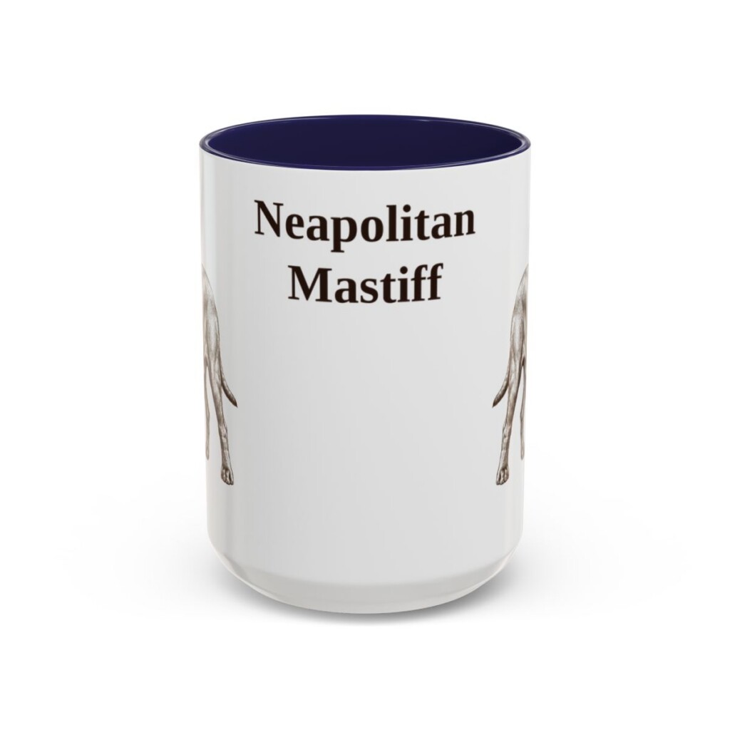 15oz Neapolitan Mastiff Mug, Navy, front view