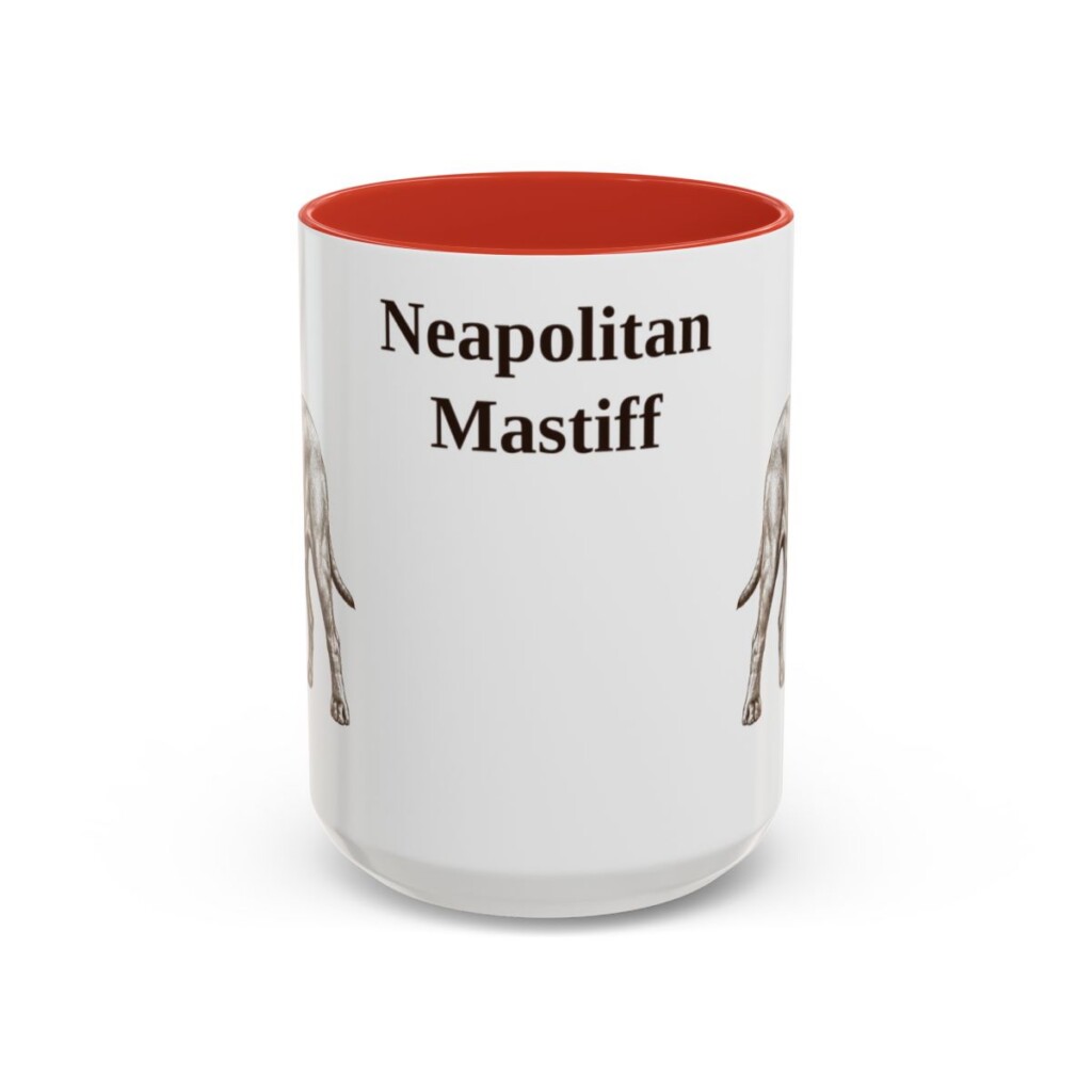 15oz Neapolitan Mastiff Mug, Red, front view