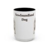 15oz Newfoundland Dog Mug, Black, front view