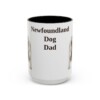 15oz Newfoundland Dog Dog Dad Mug, Black, front view