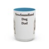 15oz Newfoundland Dog Dog Dad Mug, Light Blue, front view