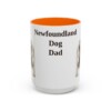 15oz Newfoundland Dog Dog Dad Mug, Orange, front view
