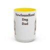 15oz Newfoundland Dog Dog Dad Mug, Yellow, front view