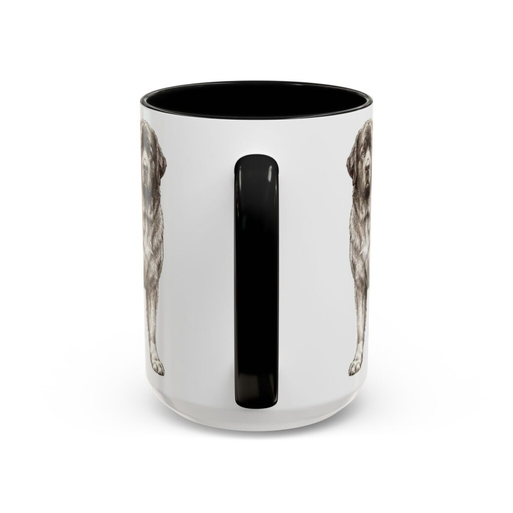 15oz Funny Newfoundland Dog Mug, Black, back view