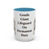 15oz Funny Newfoundland Dog Mug, Light Blue, front view