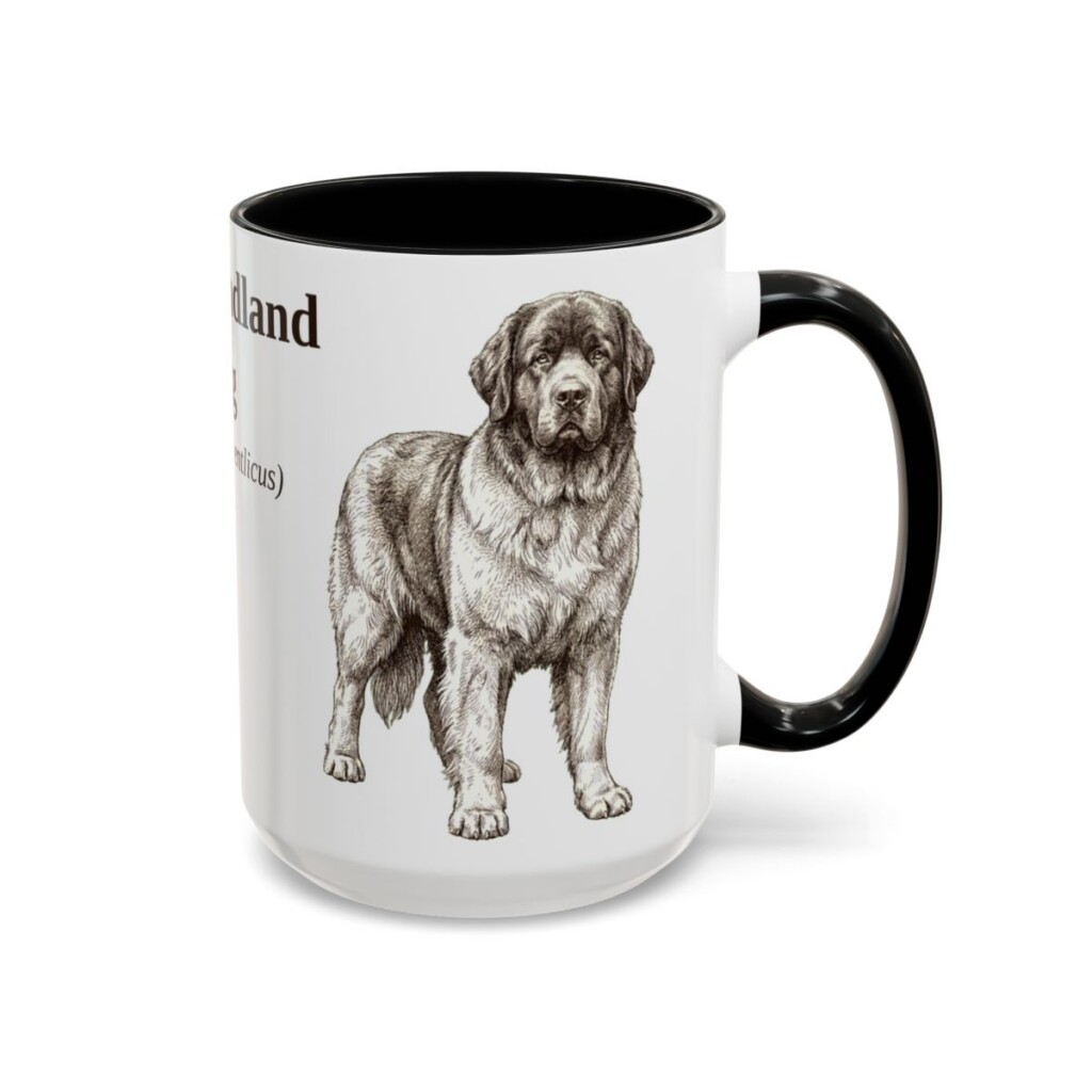 15oz-newfoundland-dog-mug-latin-black-right 15oz Newfoundland Dog Latin Mug, Black, right side view