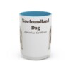 15oz-newfoundland-dog-mug-latin-light-blue 15oz Newfoundland Dog Latin Mug, Light Blue, front view
