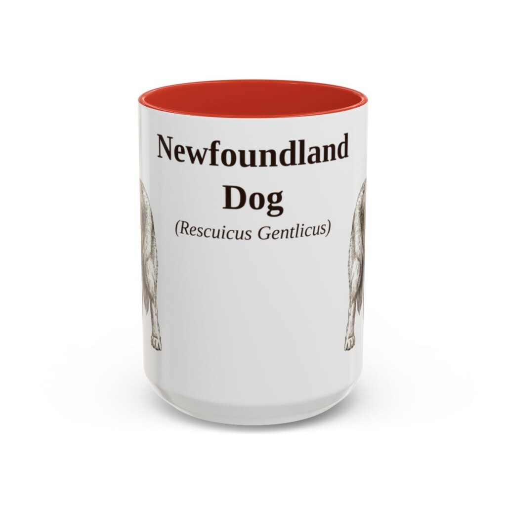 15oz-newfoundland-dog-mug-latin-red 15oz Newfoundland Dog Latin Mug, Red, front view