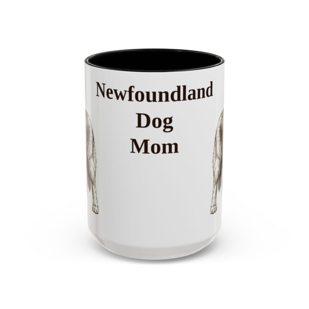 15oz Newfoundland Dog Dog Mom Mug, Black, front view