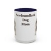 15oz Newfoundland Dog Dog Mom Mug, Navy, front view