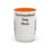 15oz Newfoundland Dog Dog Mom Mug, Orange, front view