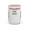 15oz Newfoundland Dog Dog Mom Mug, Pink, front view