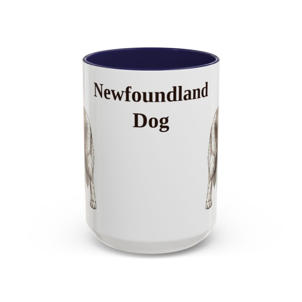 15oz Newfoundland Dog Mug, Navy, front view