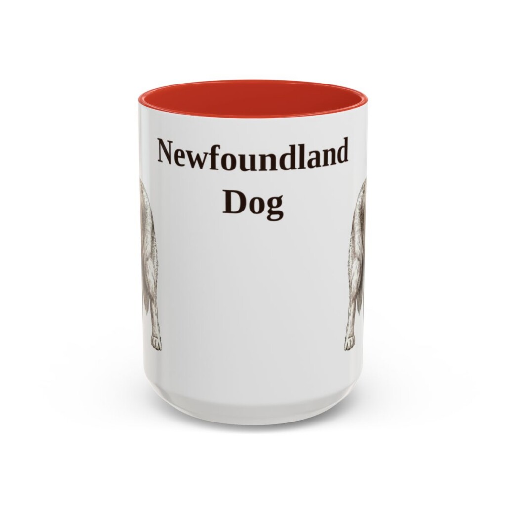 15oz Newfoundland Dog Mug, Red, front view