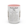 15oz Newfoundland Dog Mug, Pink, front view