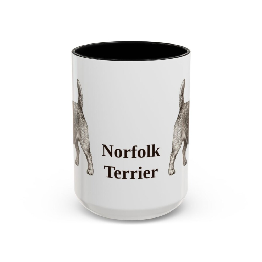 15oz Norfolk Terrier Mug, Black, front view