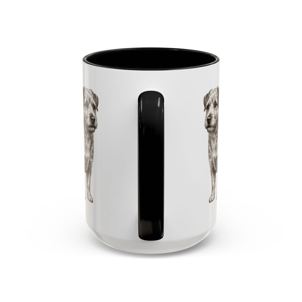 15oz Norfolk Terrier Dog Dad Mug, Black, back view