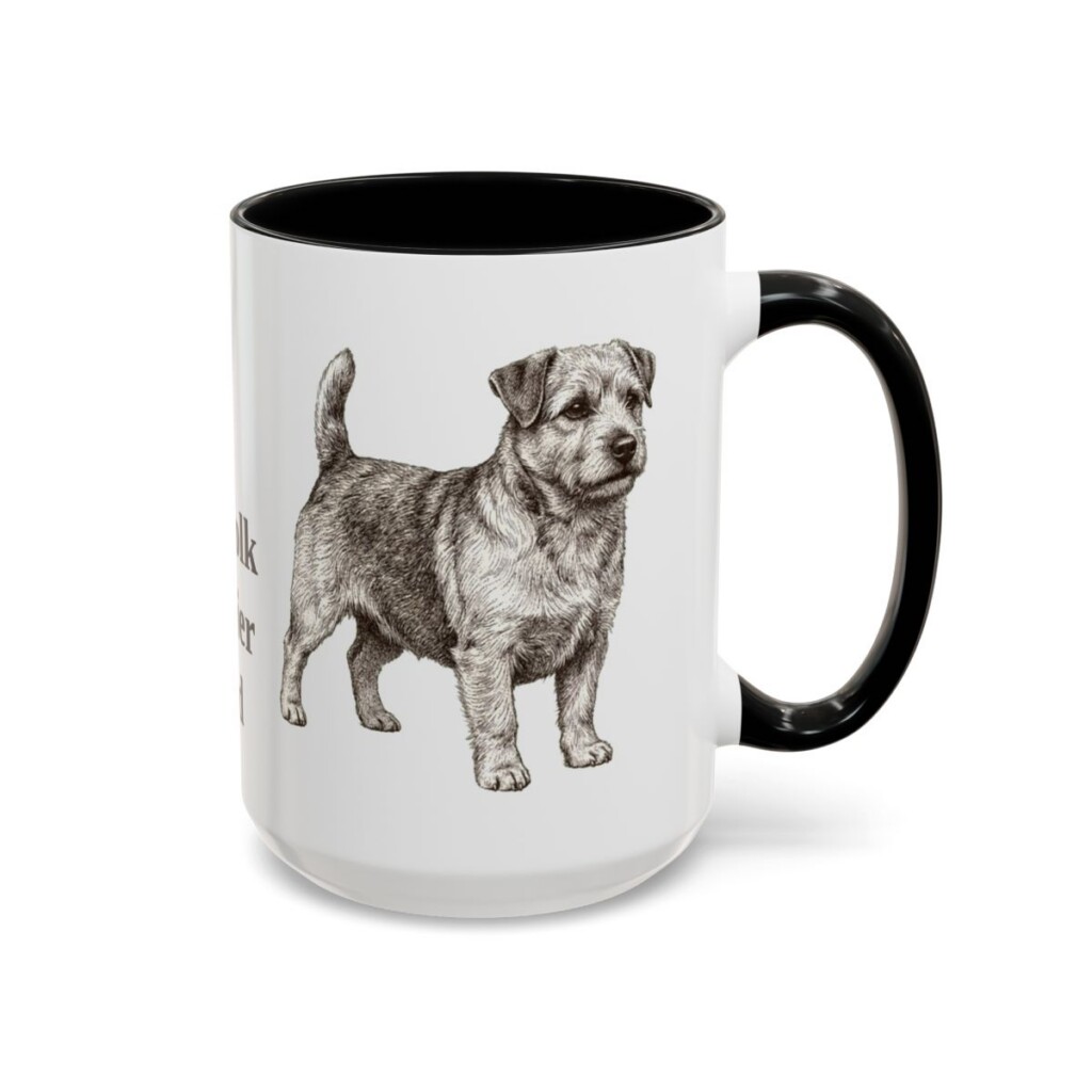 15oz Norfolk Terrier Dog Dad Mug, Black, right side view