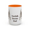 15oz Norfolk Terrier Dog Dad Mug, Orange, front view