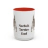 15oz Norfolk Terrier Dog Dad Mug, Red, front view