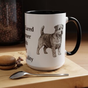 15oz Funny Norfolk Terrier Mug, Black, lifestyle photo