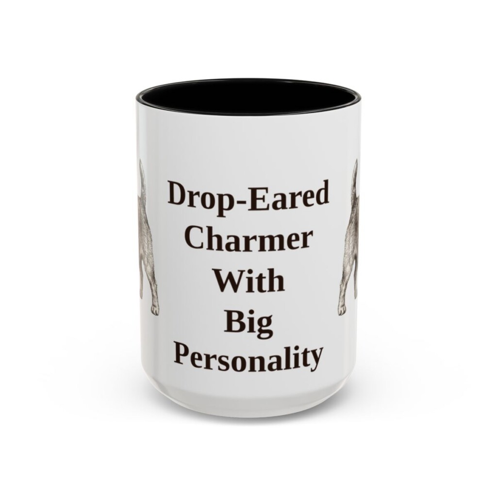 15oz Funny Norfolk Terrier Mug, Black, front view